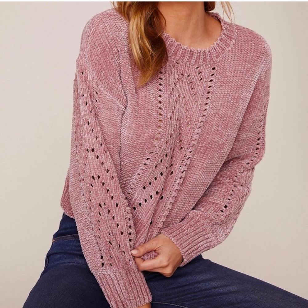 BB Dakota Pink Chenille Sweater